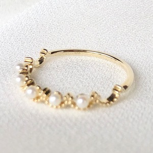 小粒パールリング｜蟹座の星座石・6月誕生石